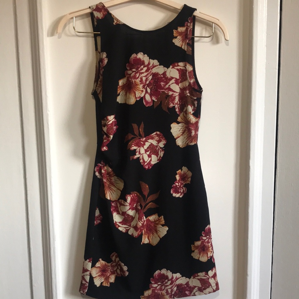 Leith black floral dress